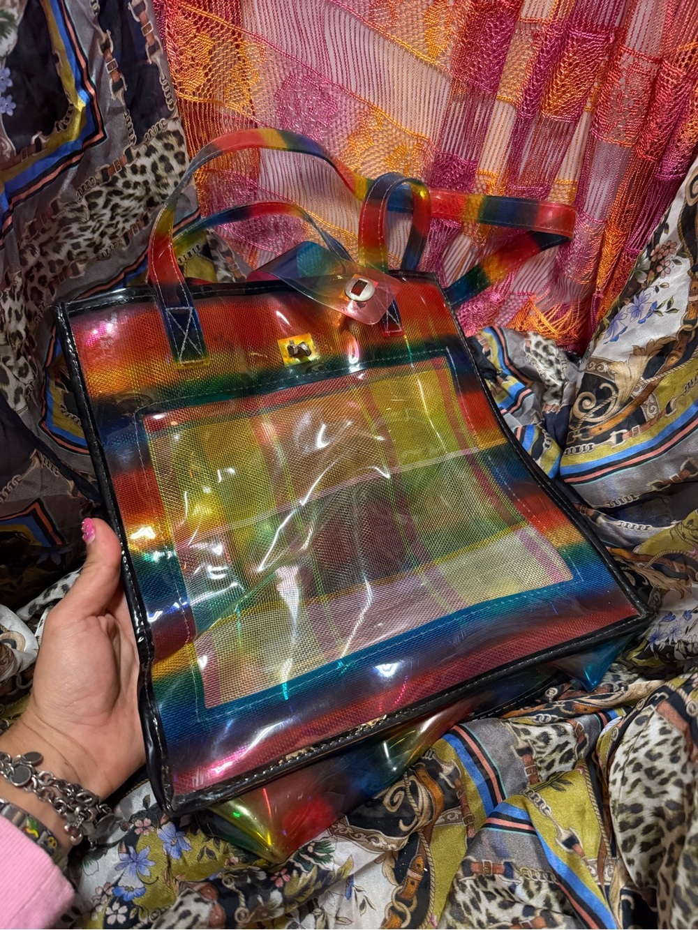 Sony Costumes - Transparent Rainbow PVC Tote Bag